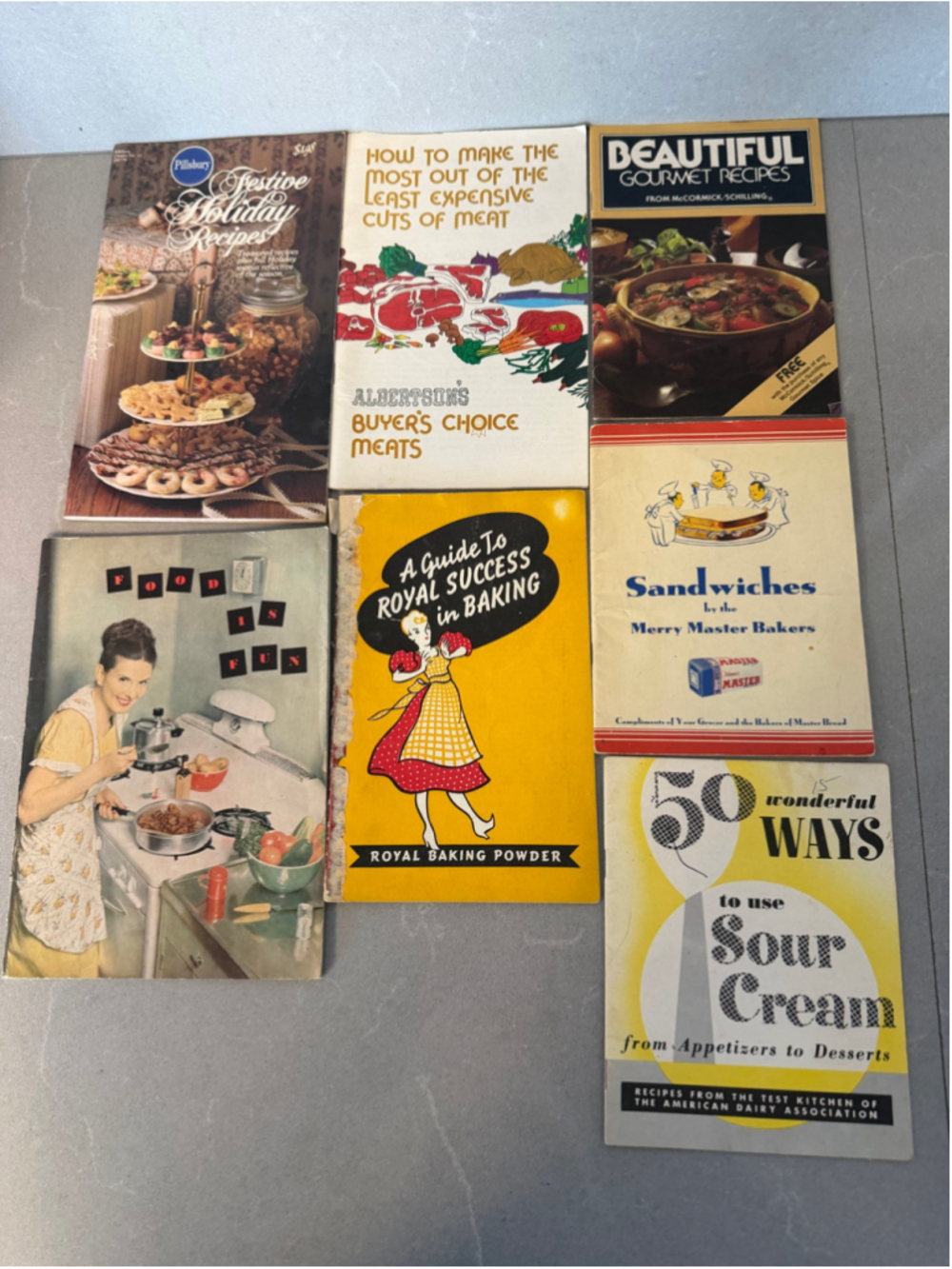 Vintage Cookbook Lot of 7 Royal Baking Powder Pillsbury Retro Advertising Recipe